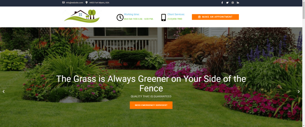 Landscaper web design